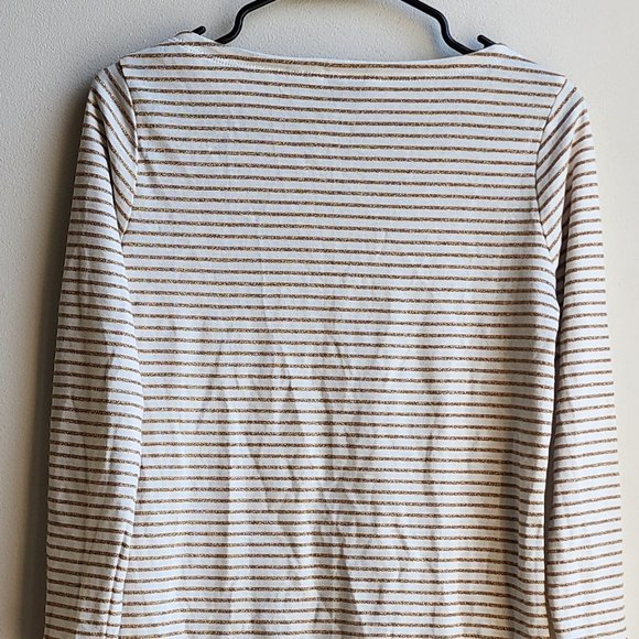 Vineyard Vines Gold/Cream Scoop Neck Striped Jersey Size Medium - Picture 10 of 11